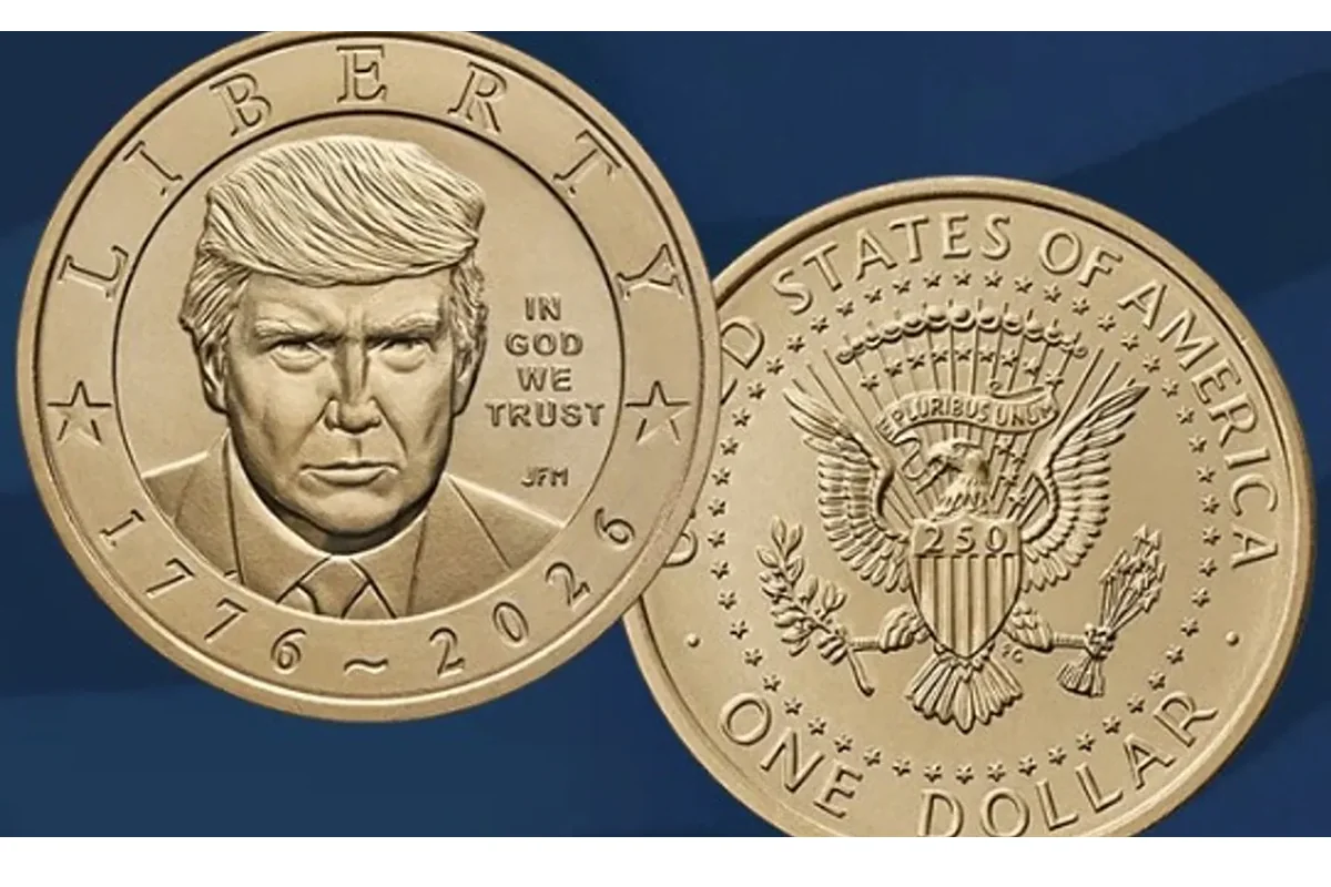 Trampın təsviri olan 1 dollarlıq sikkələr dövriyyəyə buraxılıb